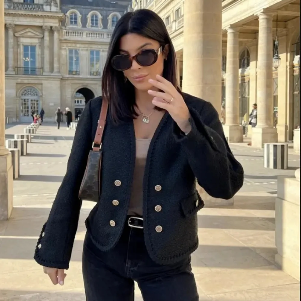 ZARA TEXTURED JACKET WITH BUTTONS SIZE M - Picture 2 of 10